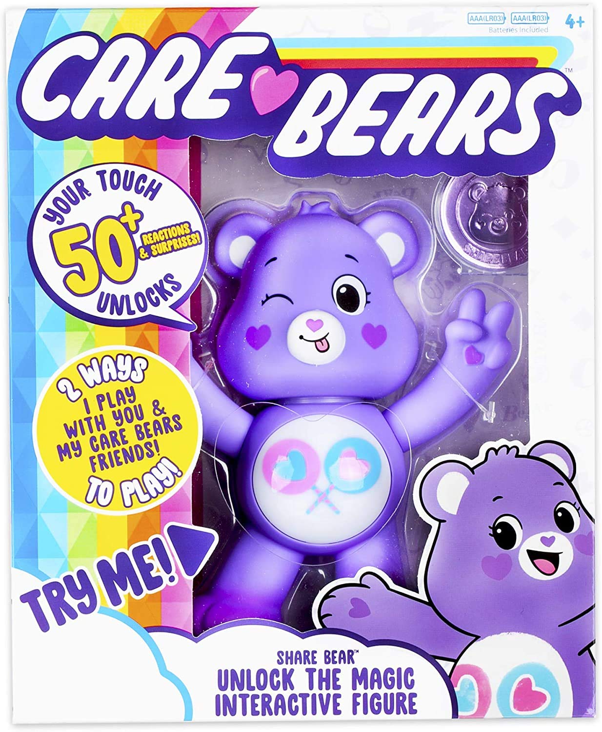 Foto 3 pulgar | Figura Coleccionable Interactiva Care Bears Share Bear - Venta Internacional