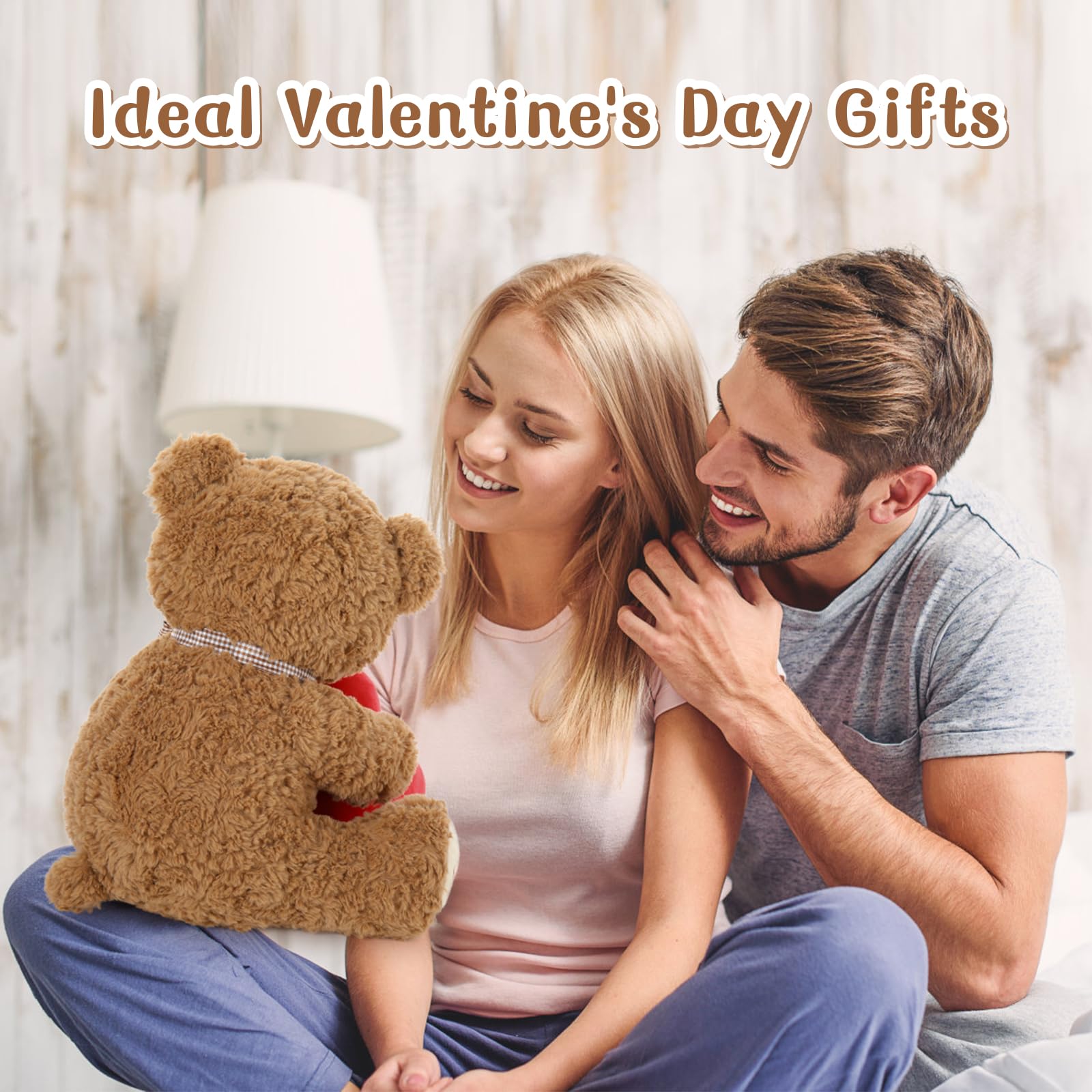 Foto 4 pulgar | Oso de Peluche Morismos para San Valentín con Corazón Rojo de 43 cm - Venta Internacional