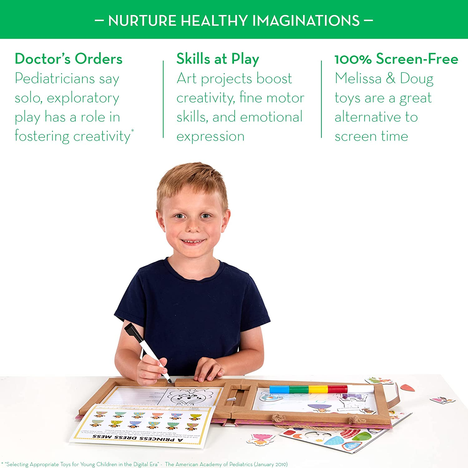 Foto 5 | Kit de dibujo e Imanes Melissa & Doug Natural Play Princess - Venta Internacional