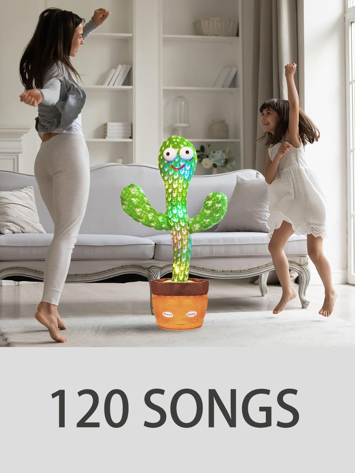 Foto 4 pulgar | Juguete para Imitar a Un Bebé Dancing Talking Cactus con Led 120 Canciones - Venta Internacional