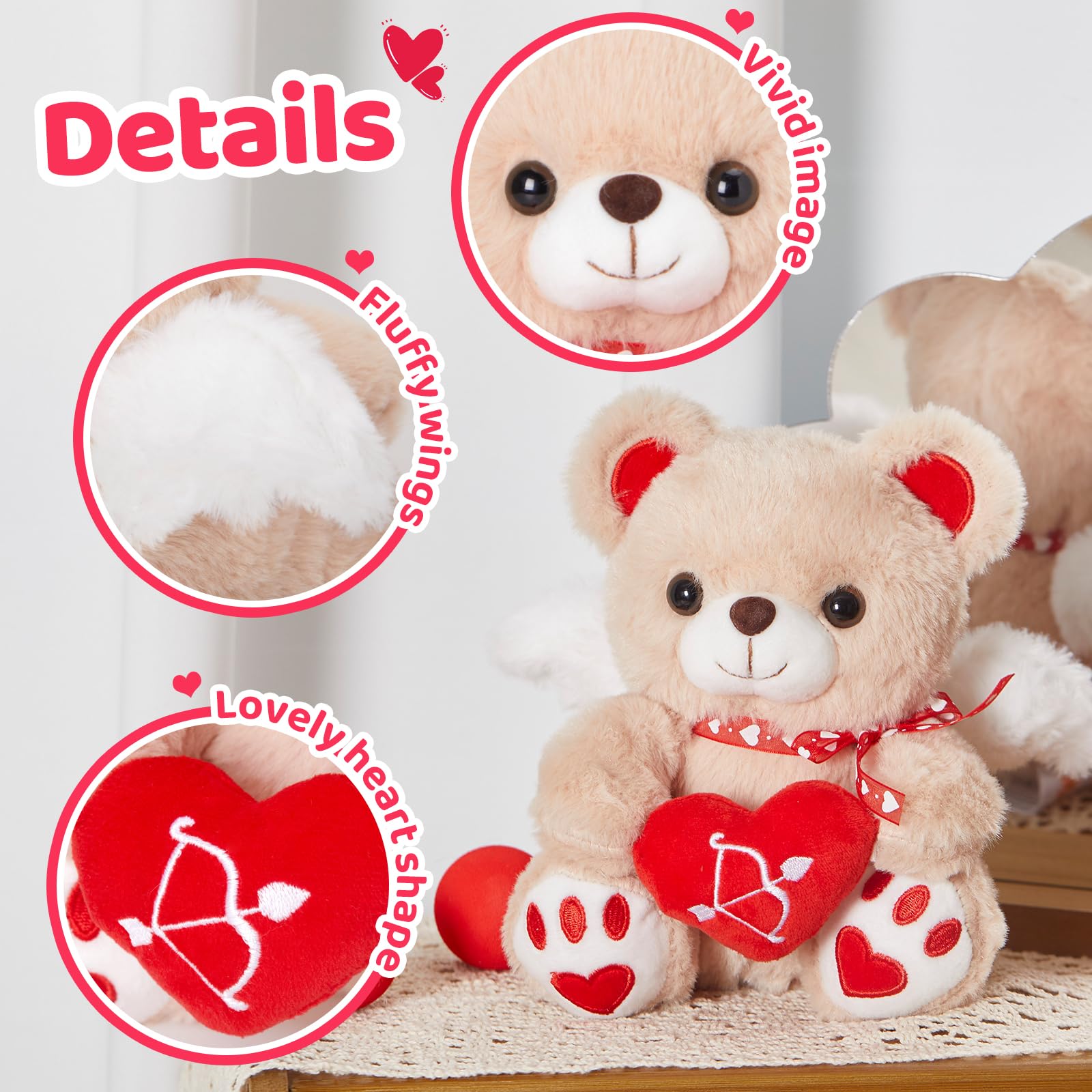 Foto 3 pulgar | Oso de Peluche Wewill 20 cm con Alas de Cupido - Venta Internacional