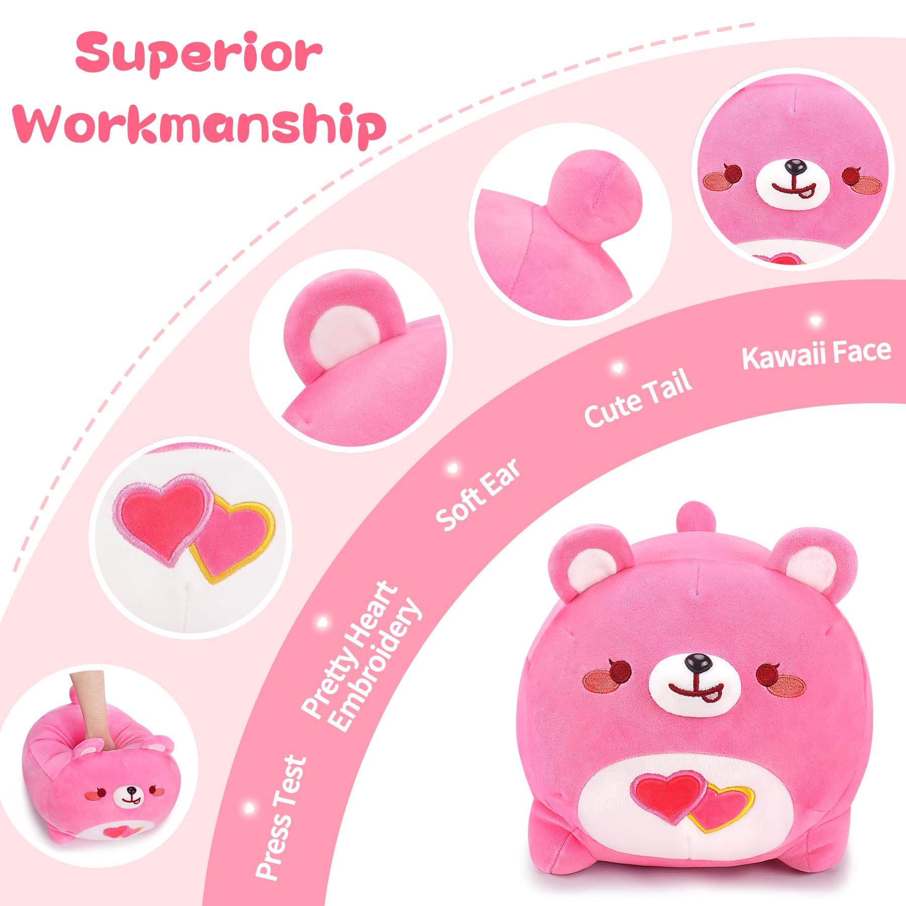 Foto 3 pulgar | Oso de Peluche Auspicious Beginning Rosa 40 cm - Venta Internacional