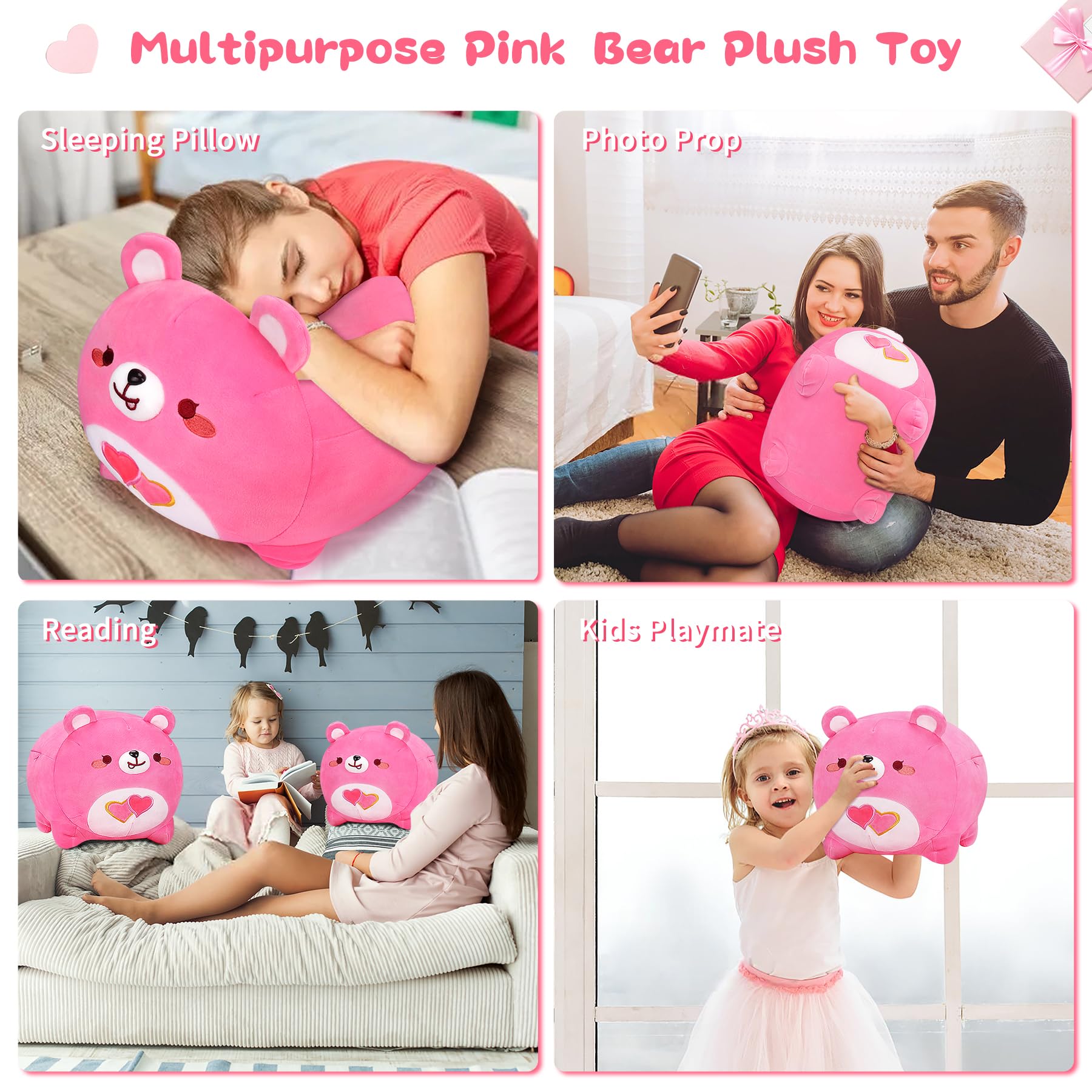 Foto 7 pulgar | Oso de Peluche Auspicious Beginning Rosa 40 cm - Venta Internacional