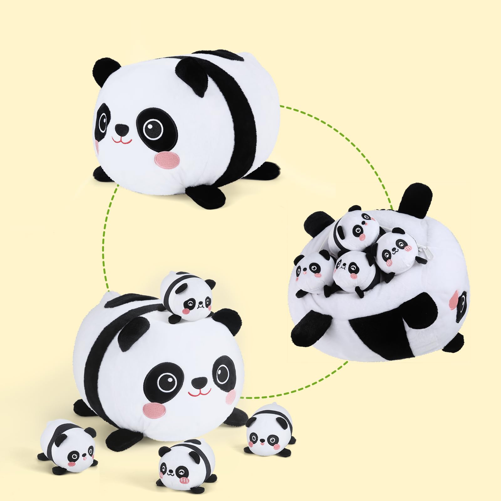 Foto 4 pulgar | Mamá Panda de Peluche Kmuysl con 4 Bebés - Venta Internacional