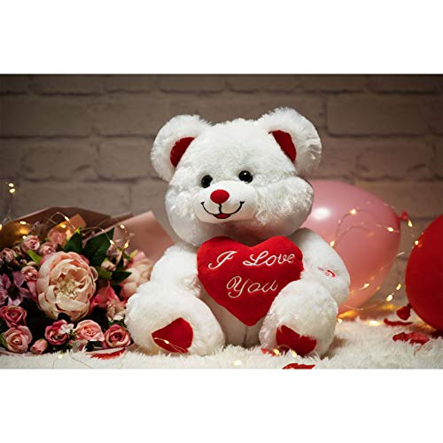 Foto 3 pulgar | Oso de Peluche Hollyhome I Love You con Luz Led 33Cm Blanco - Venta Internacional