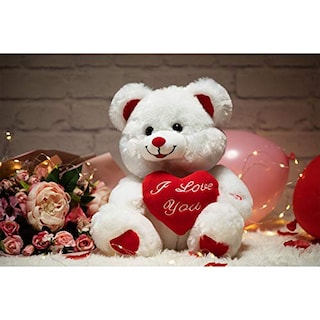 Foto 2 | Oso de Peluche Hollyhome I Love You con Luz Led 33Cm Blanco - Venta Internacional