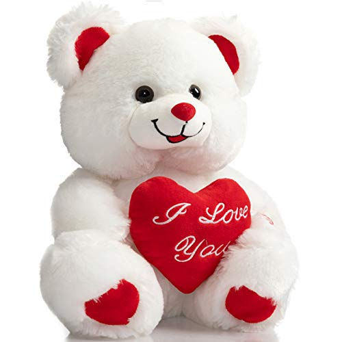 Foto 4 pulgar | Oso de Peluche Hollyhome I Love You con Luz Led 33Cm Blanco - Venta Internacional