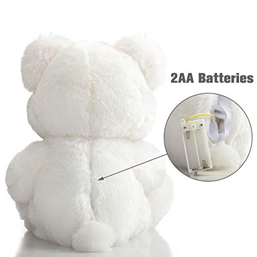 Foto 5 pulgar | Oso de Peluche Hollyhome I Love You con Luz Led 33Cm Blanco - Venta Internacional