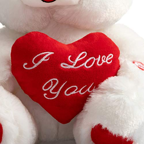 Foto 6 pulgar | Oso de Peluche Hollyhome I Love You con Luz Led 33Cm Blanco - Venta Internacional