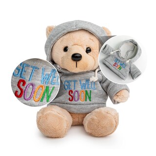 Foto 2 | Oso de Peluche Get Well Soon con Sudadera Gris 23 cm - Venta Internacional