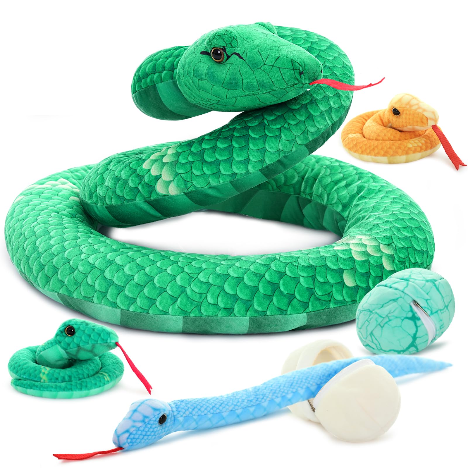 Foto 2 pulgar | Peluche Morismos Giant Snake Mommy con Bebés y Huevos - Venta Internacional