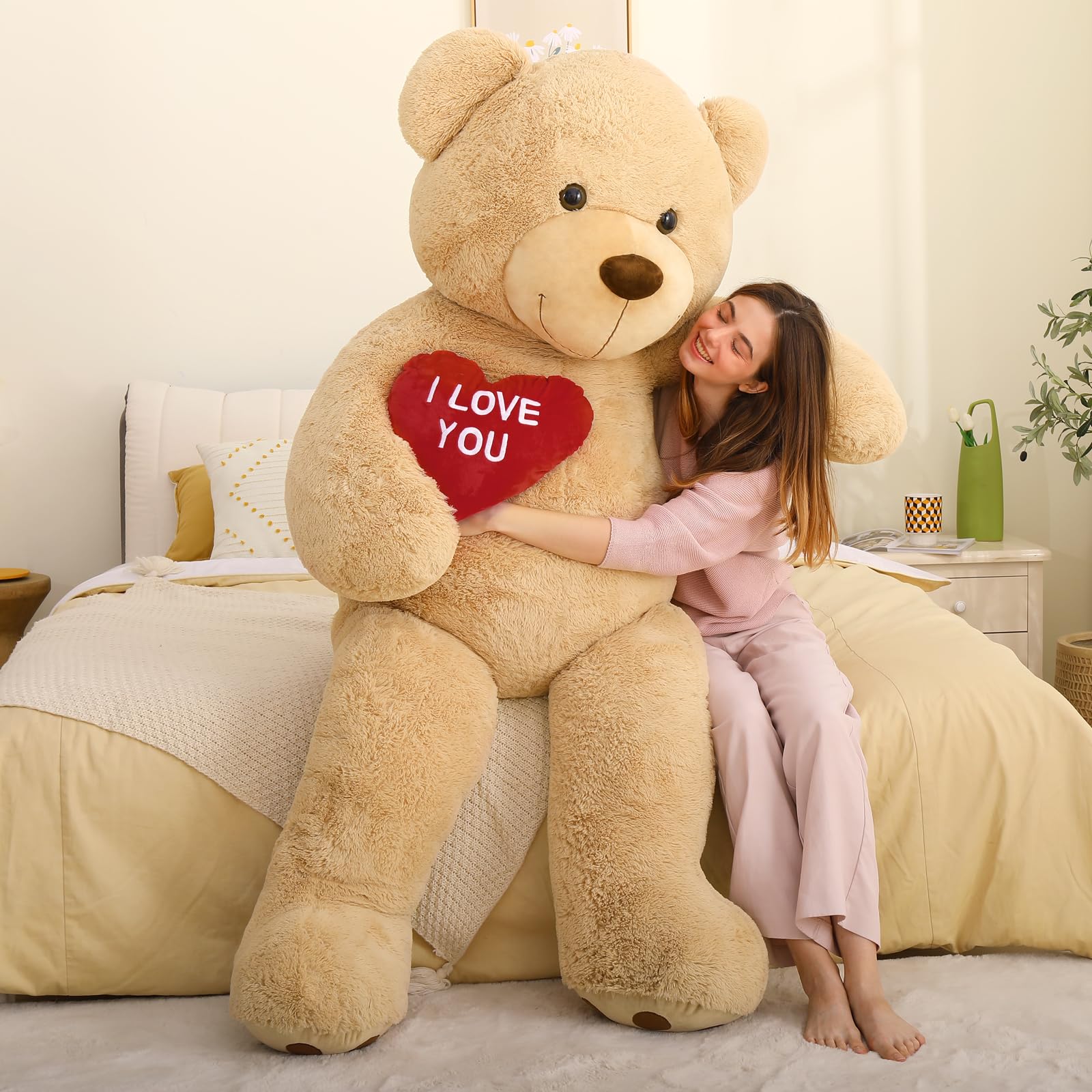 Foto 3 pulgar | Oso de Peluche Gigante MaoGolan con Corazón Rojo de 6 Pies de Altura - Venta Internacional