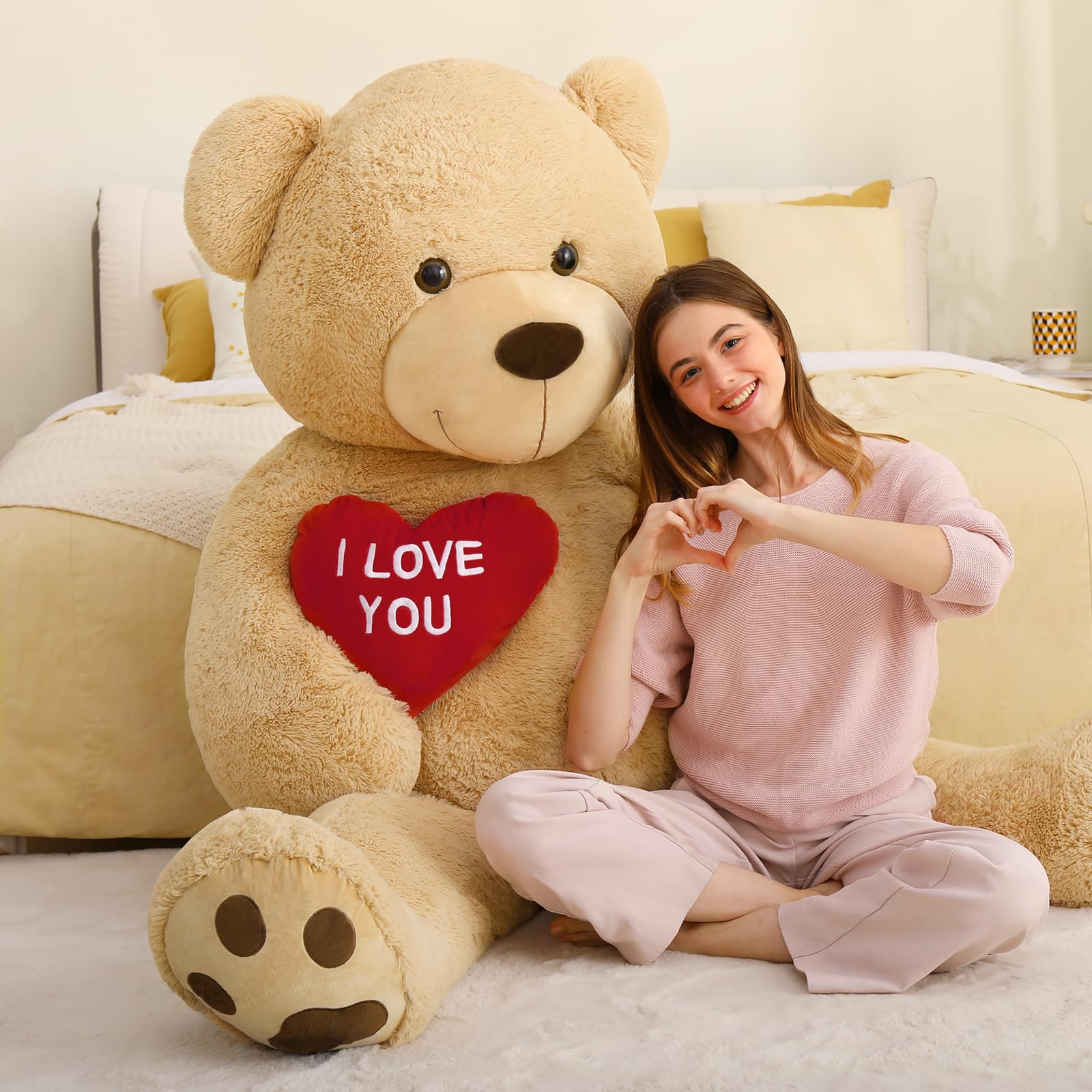 Foto 4 pulgar | Oso de Peluche Gigante MaoGolan con Corazón Rojo de 6 Pies de Altura - Venta Internacional