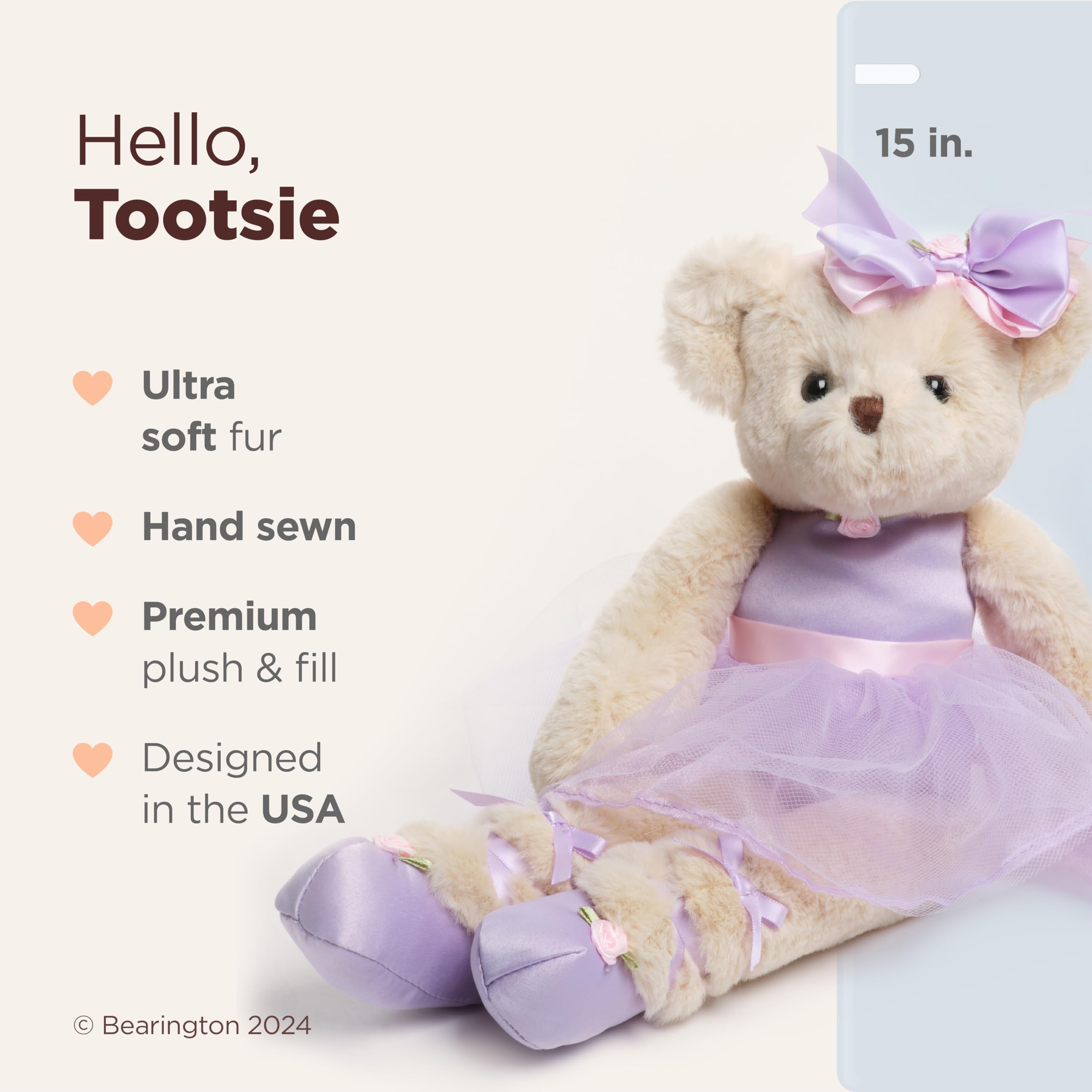 Foto 3 pulgar | Bailarina Teddy Bear Bearington Tootsie 38 cm - Venta Internacional