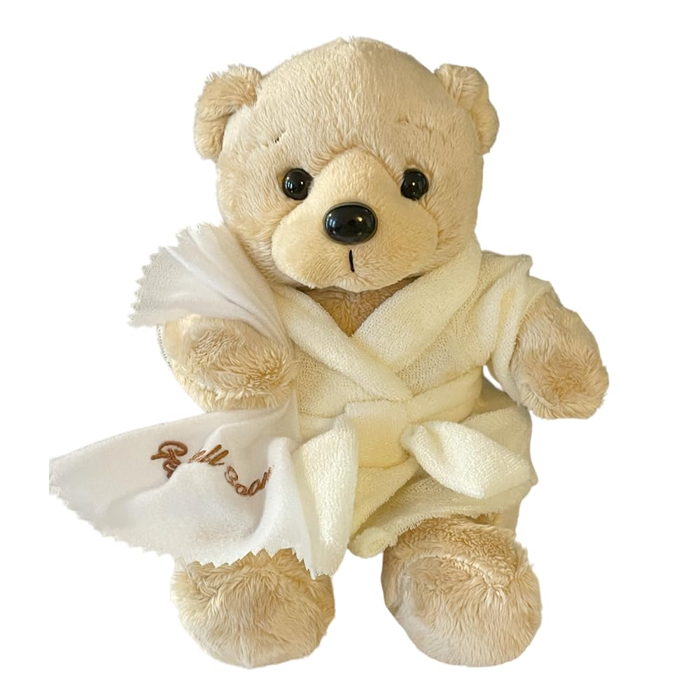 Oso de Peluche Get Well Soon con Bata y Manta Bordada 23 cm - Venta Internacional