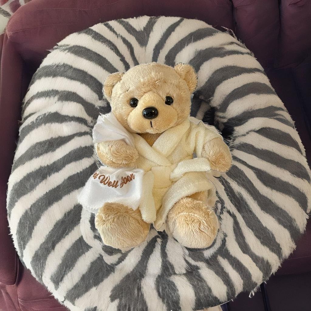 Foto 7 pulgar | Oso de Peluche Get Well Soon con Bata y Manta Bordada 23 cm - Venta Internacional