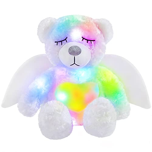 Foto 2 pulgar | Oso De Peluche Athoinsu con Forma de Ángel Iluminado 40 cm - Venta Internacional