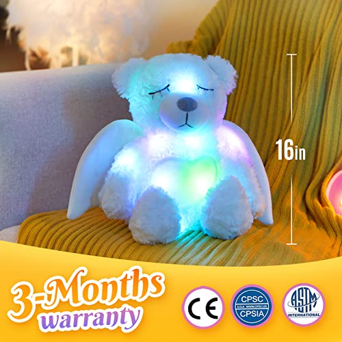 Foto 4 pulgar | Oso De Peluche Athoinsu con Forma de Ángel Iluminado 40 cm - Venta Internacional