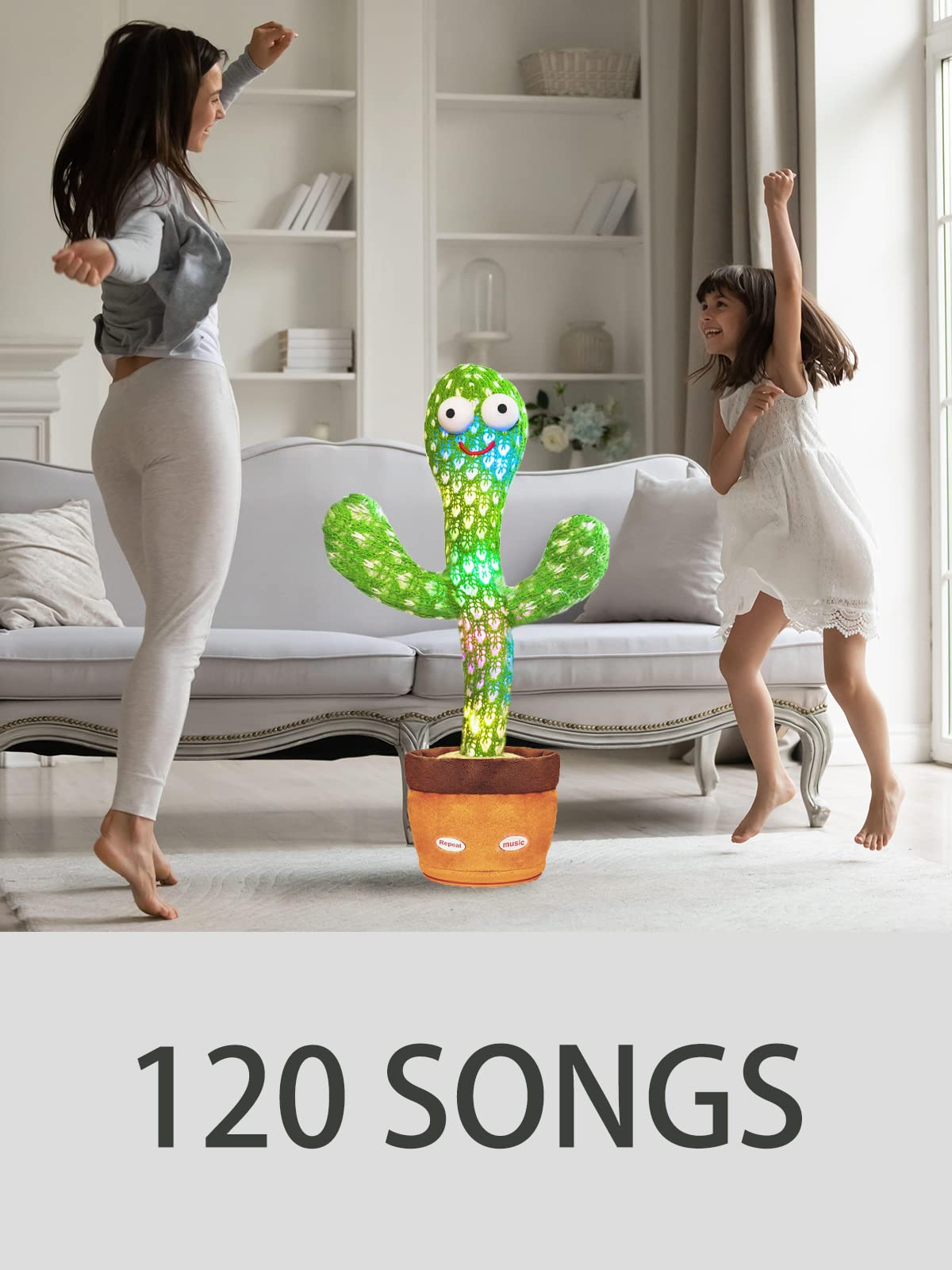 Foto 4 pulgar | Juguete de Cactus Parlante y Cantante con Luz LED y 120 Canciones para Bebés - Venta Internacional