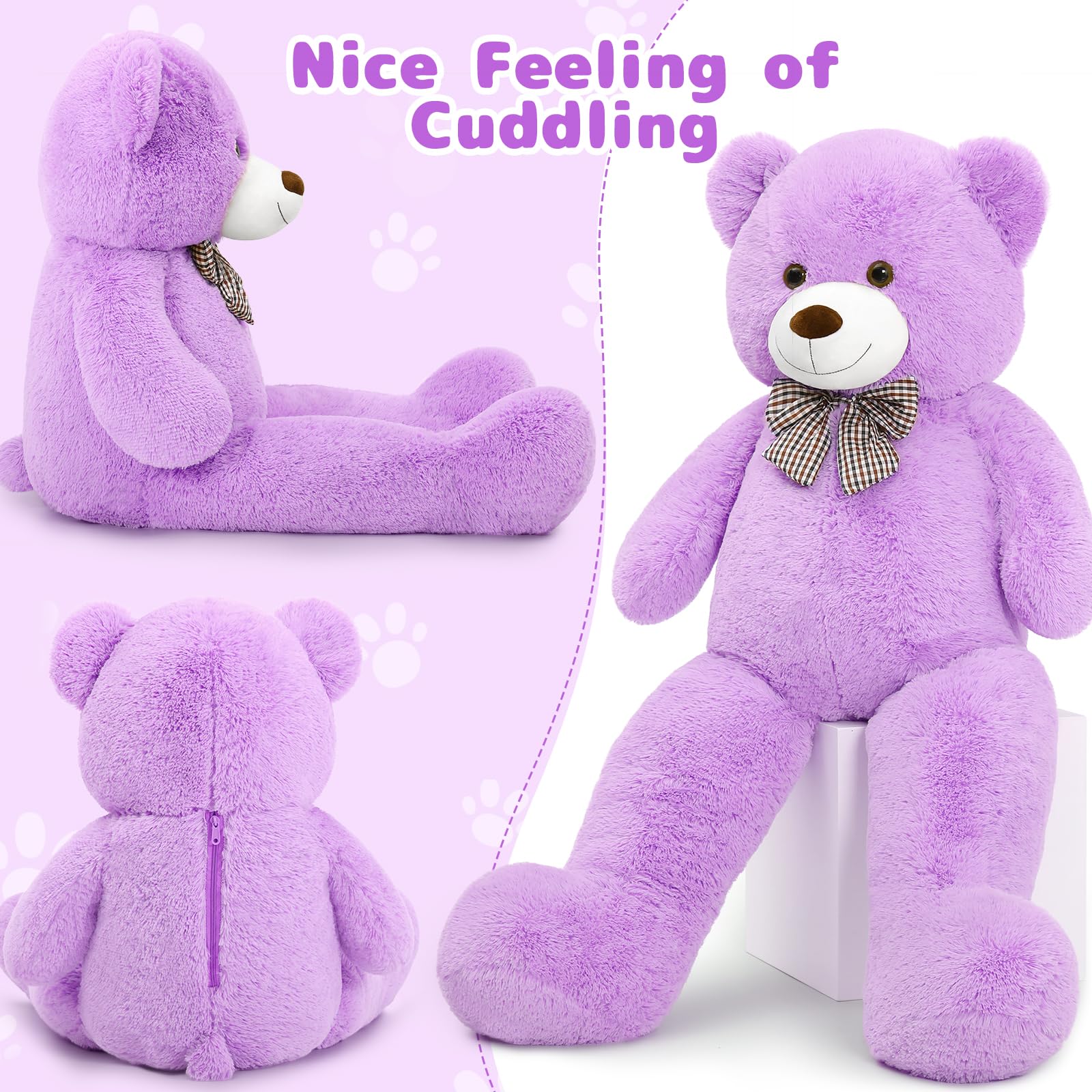 Foto 3 pulgar | Oso de Peluche MaoGoLan Tamaño Grande Púrpura 120 cm - Venta Internacional