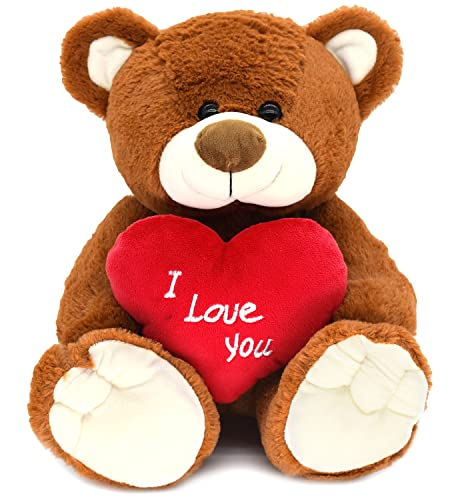 Oso de Peluche Hwd Te Amo 25 cm con Relleno de Felpa en Forma de Corazón Rojo - Venta Internacional