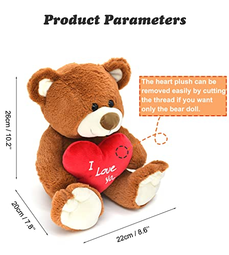 Foto 3 pulgar | Oso de Peluche Hwd Te Amo 25 cm con Relleno de Felpa en Forma de Corazón Rojo - Venta Internacional