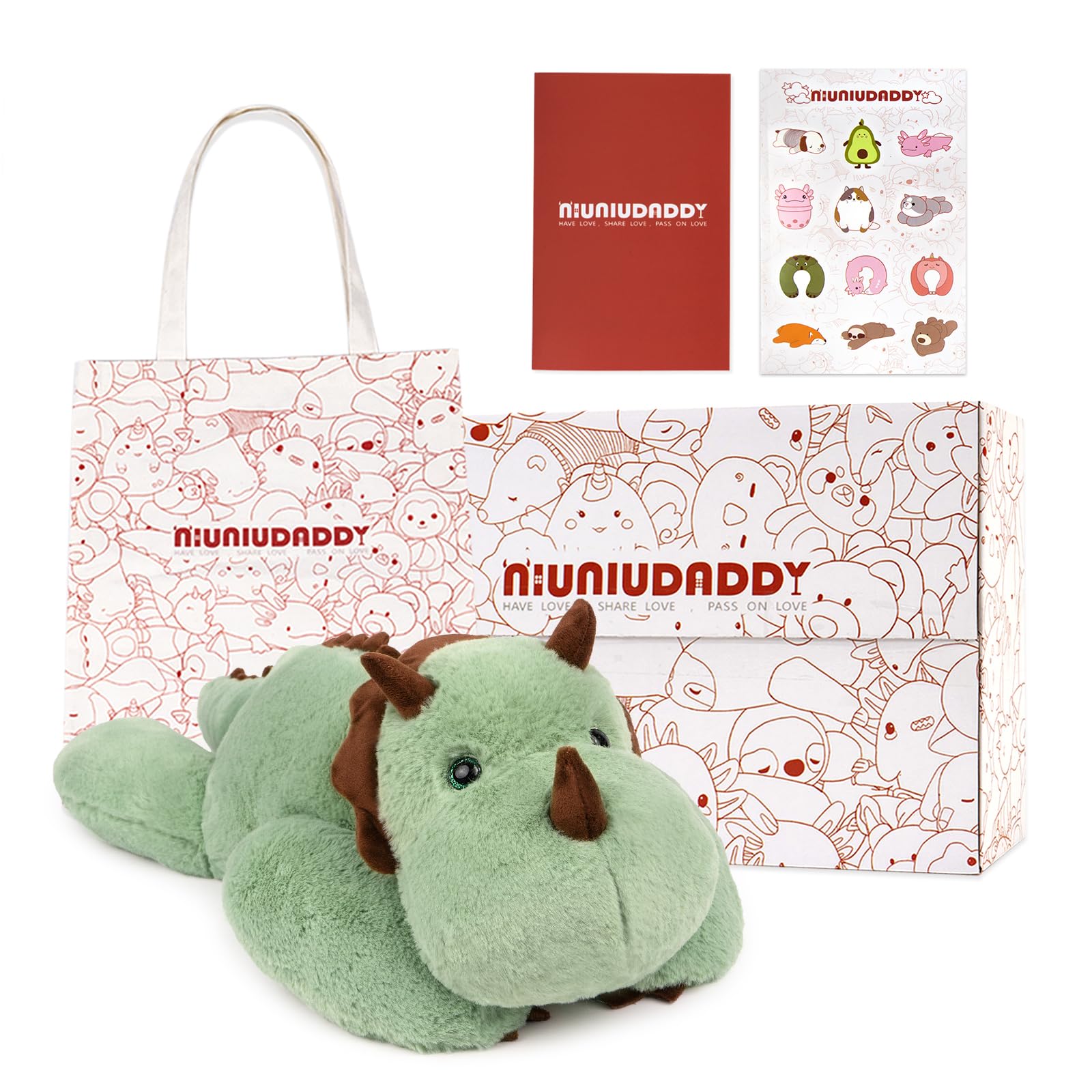 Peluche Pesado Niuniu Daddy Dinosaur Study Buddy - Venta Internacional