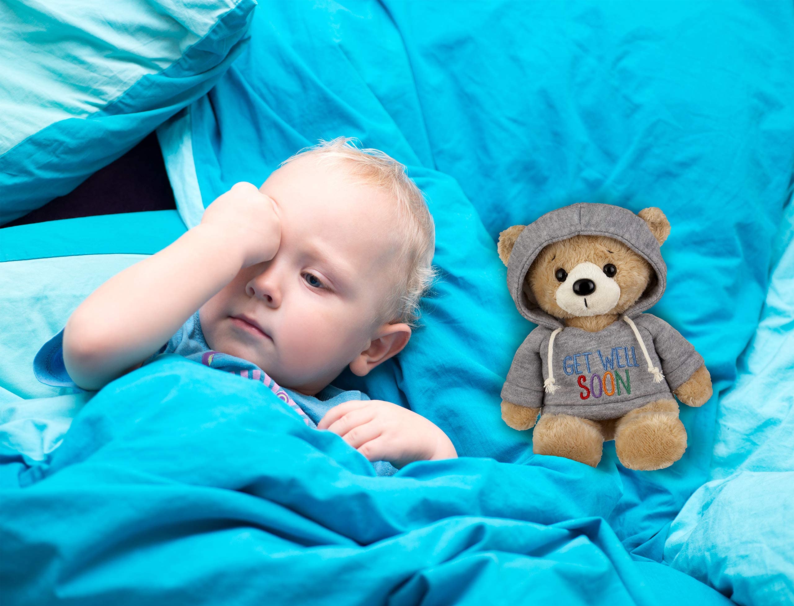Foto 3 pulgar | Oso de Peluche Ganz 9 ''Get Well'' con Capucha Gris - Venta Internacional