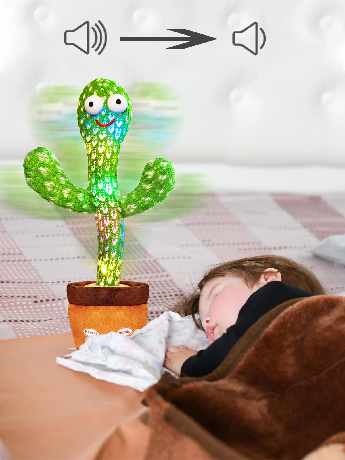 Foto 5 pulgar | Peluche Keculf Singing Dancing Cactus Baby con Volumen Ajustable - Venta Internacional