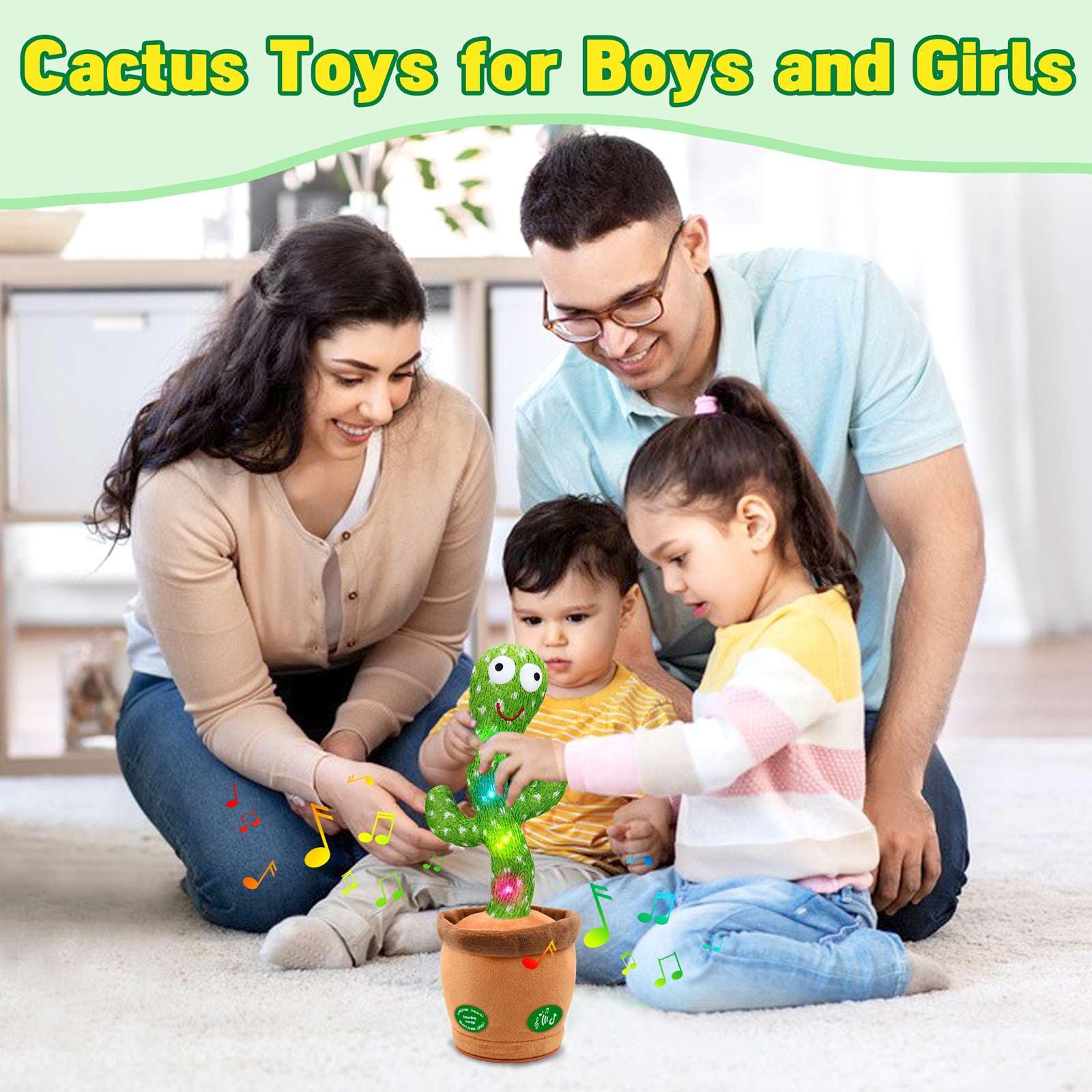 Foto 4 pulgar | Juguete para Bebés con Forma De Cactus Lgouygg mientras Canta Y Habla con Luz - Venta Internacional