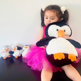 Foto 4 | Pingüino de Peluche Morismos con 3 Bebés en el Interior de 42 Cm - Venta Internacional