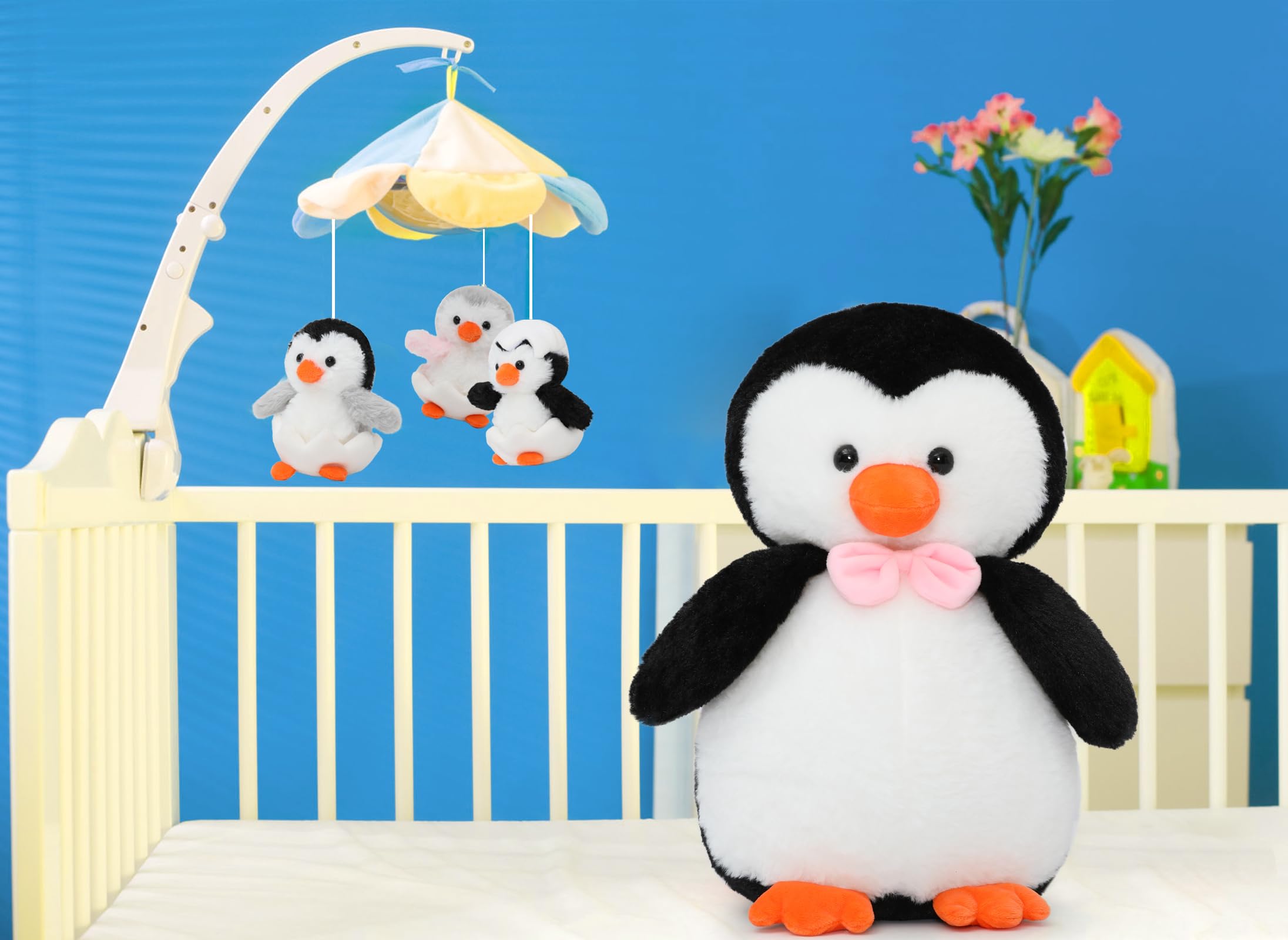 Foto 6 | Pingüino de Peluche Morismos con 3 Bebés en el Interior de 42 Cm - Venta Internacional