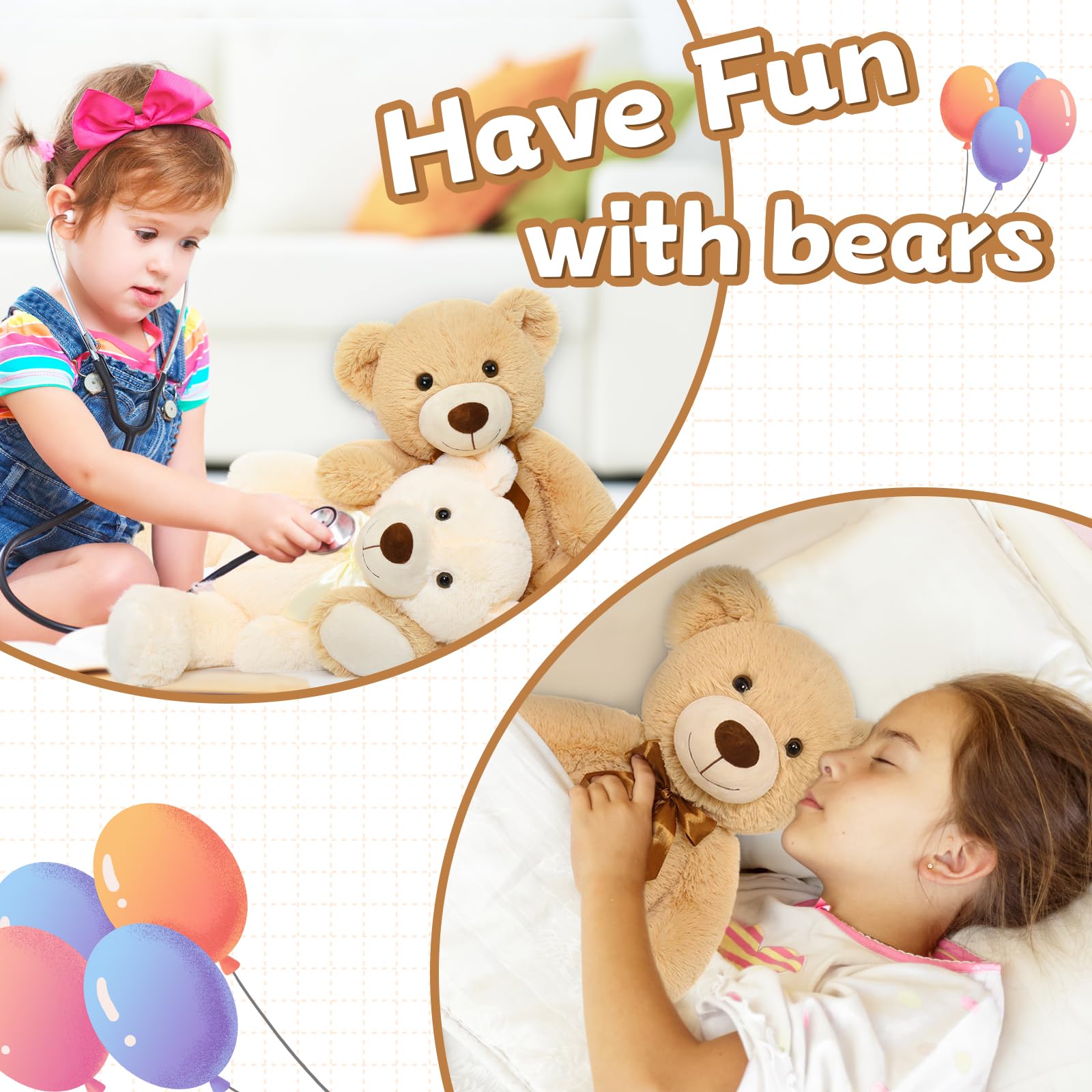 Foto 3 pulgar | Peluche con Forma de Oso MorisMos de 55 cm para Niños - Venta Internacional