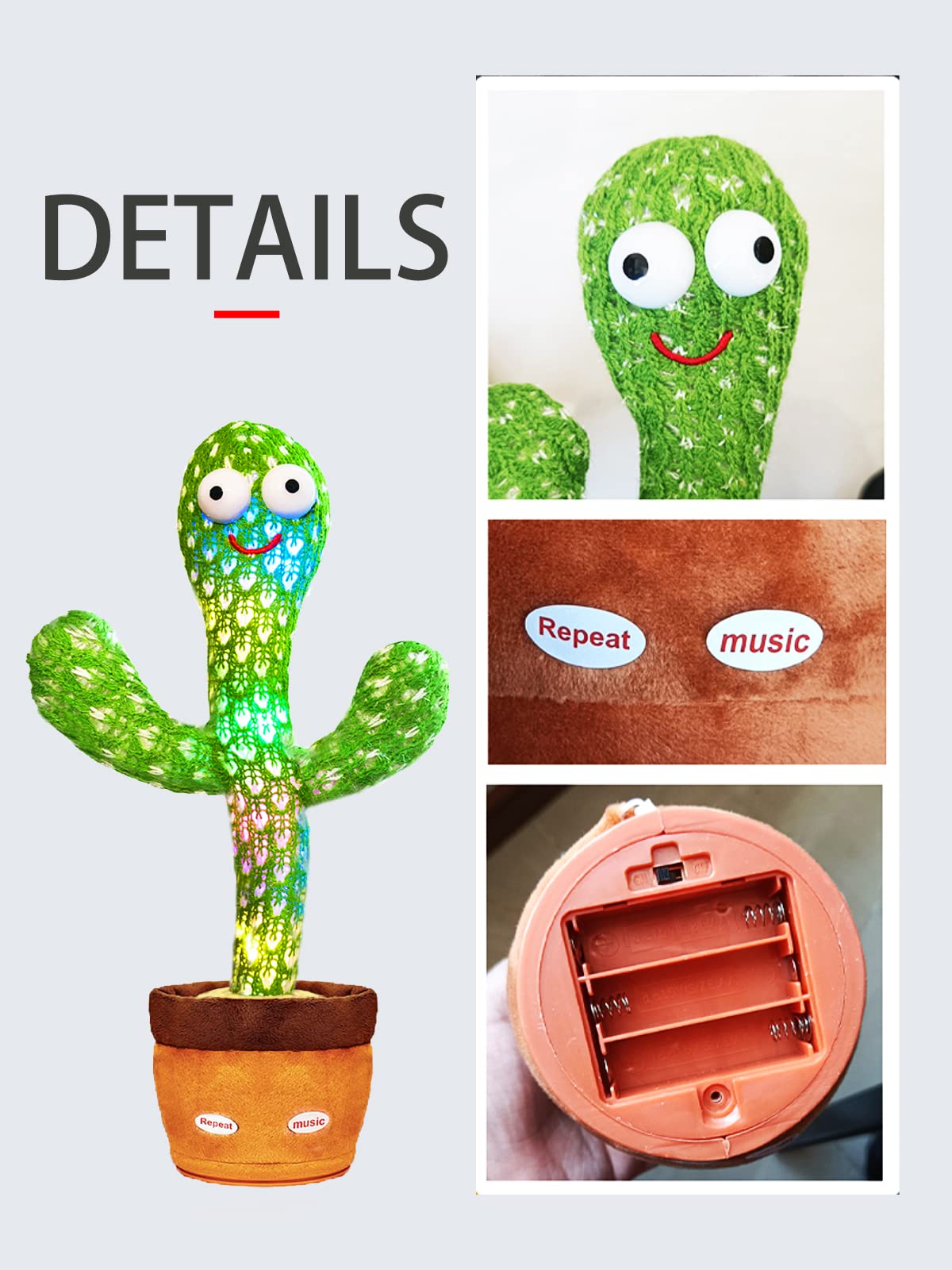Foto 5 pulgar | Cactus Bailarín y Parlante con 120 Canciones en Inglés Juguete Interactivo para Niños - Venta Internacional