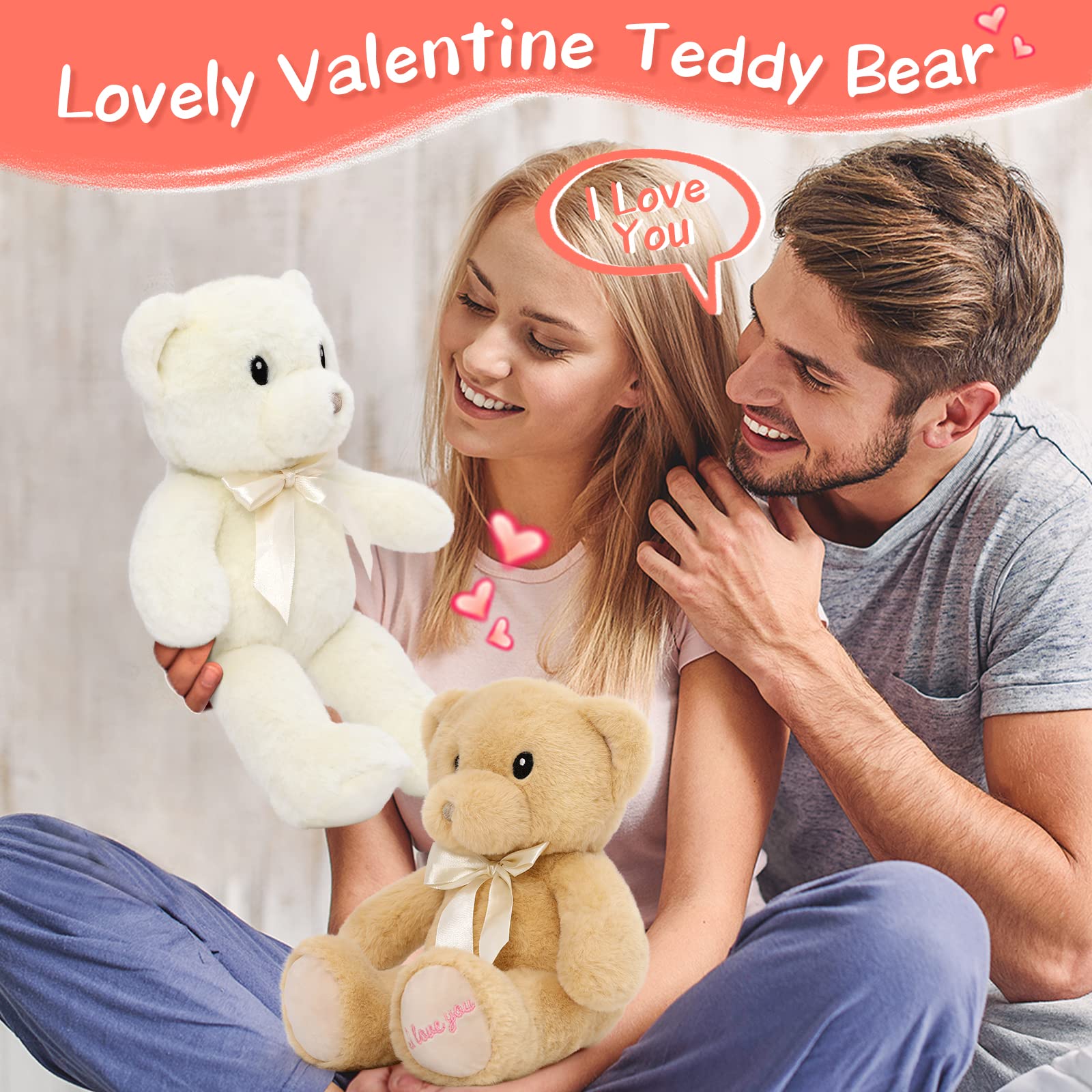 Foto 3 pulgar | Oso De Peluche Morismos I Love You De 30 Cm, Paquete De 2 - Venta Internacional.