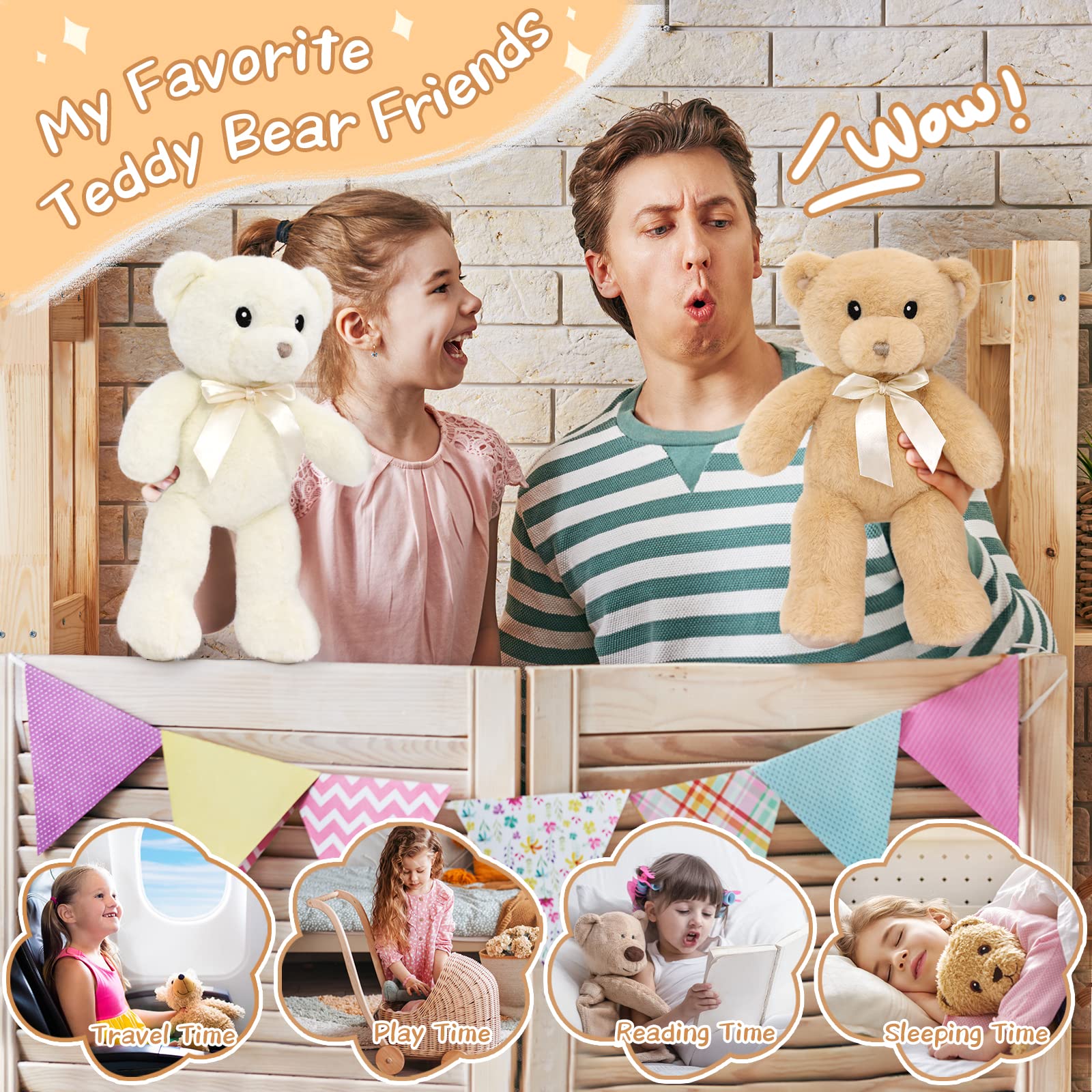 Foto 7 pulgar | Oso De Peluche Morismos I Love You De 30 Cm, Paquete De 2 - Venta Internacional.