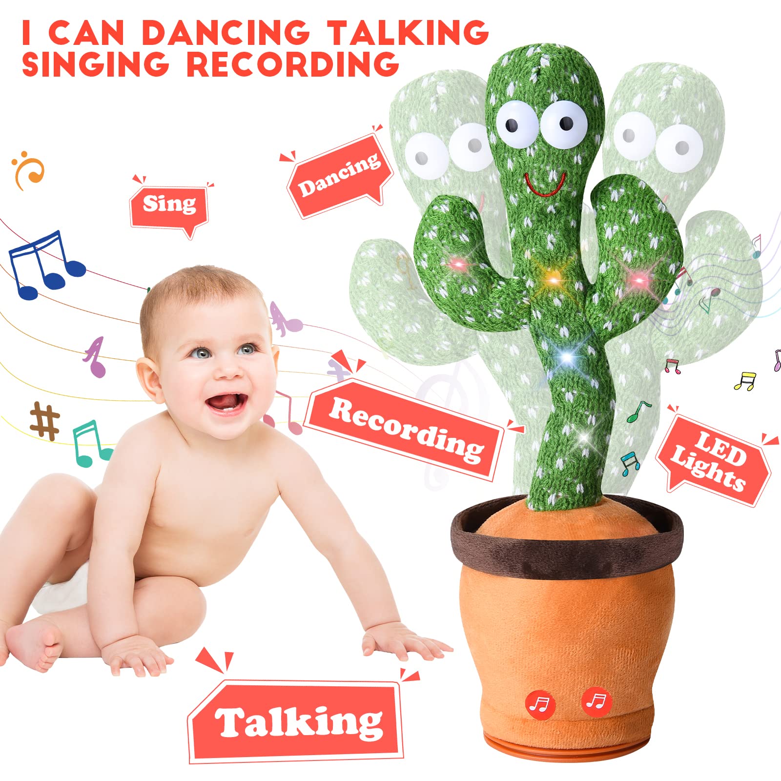 Foto 4 | Juguete de Cactus Dancing Talking Sanjoin para Bebé - Venta Internacional