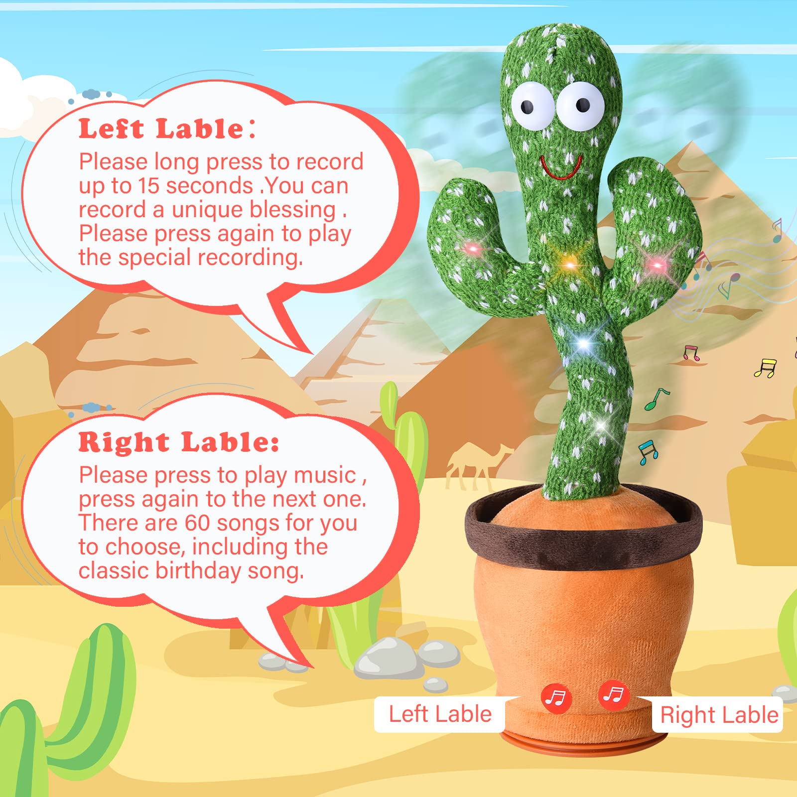 Foto 5 | Juguete de Cactus Dancing Talking Sanjoin para Bebé - Venta Internacional