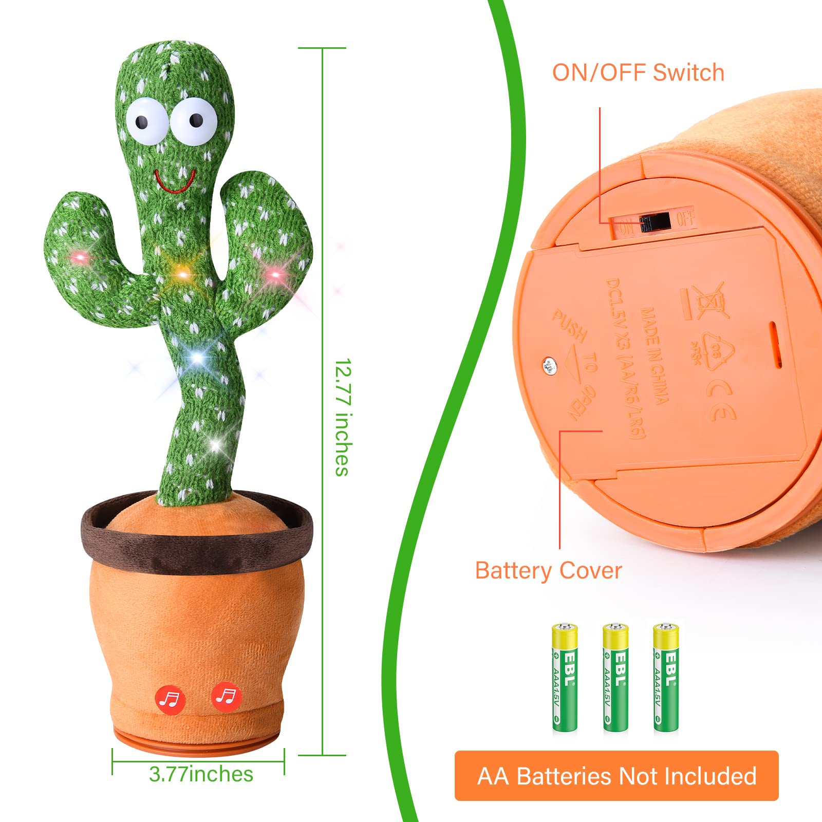Foto 7 pulgar | Juguete de Cactus Dancing Talking Sanjoin para Bebé - Venta Internacional