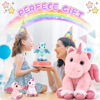 Foto 2 | Peluche Morismos Unicornio Rosa con Bebés en el Interior 45 Cm - Venta Internacional