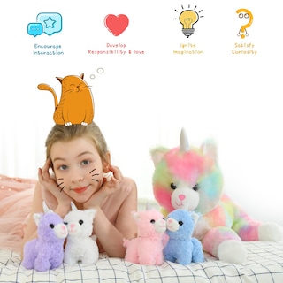 Foto 3 | Peluche Morismos Unicorn Kitty Cat con Bebés Caticorn - Venta Internacional