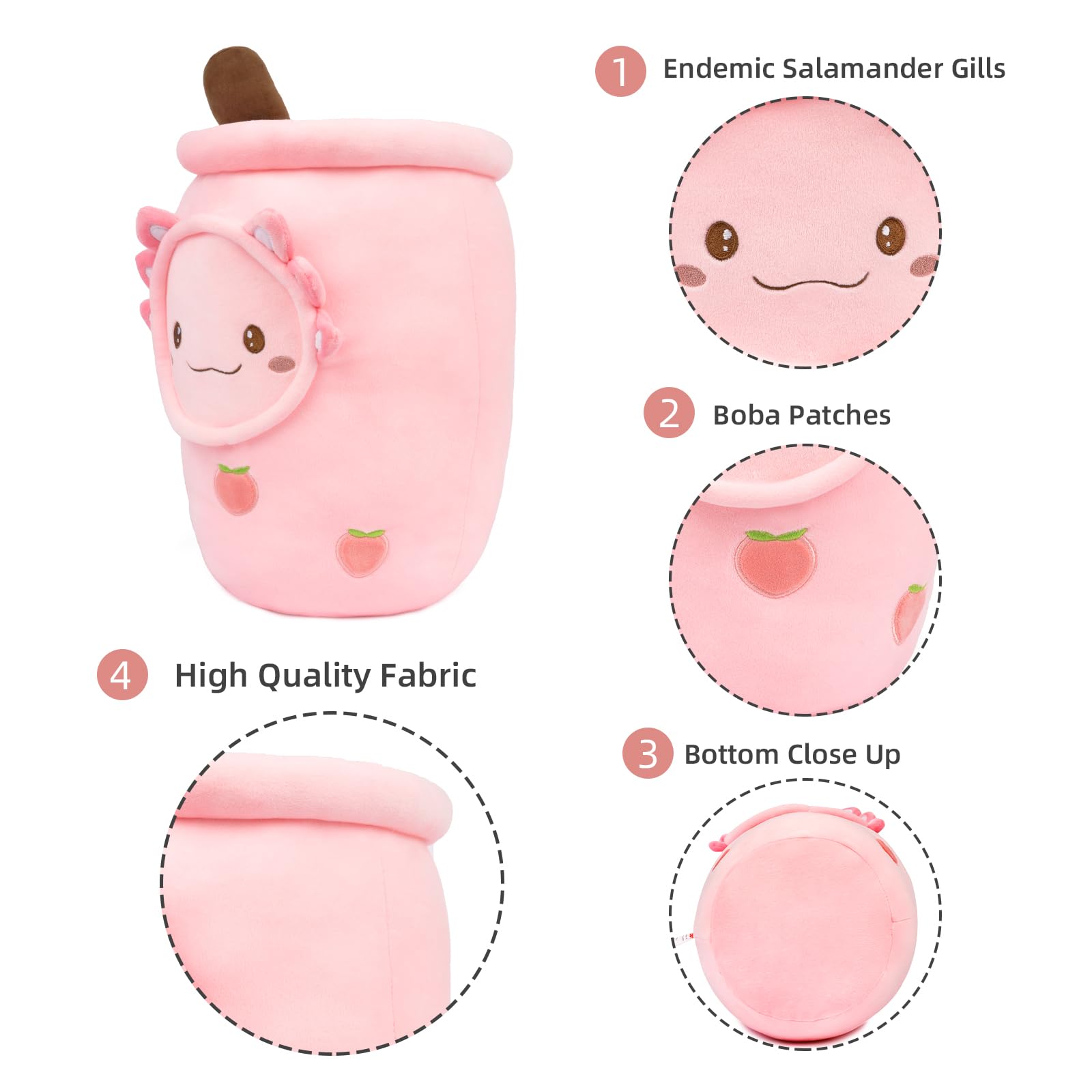 Foto 4 pulgar | Peluche Niuniu Daddy Axolotl Boba Tea Pink Unicorn 43 cm - Venta Internacional