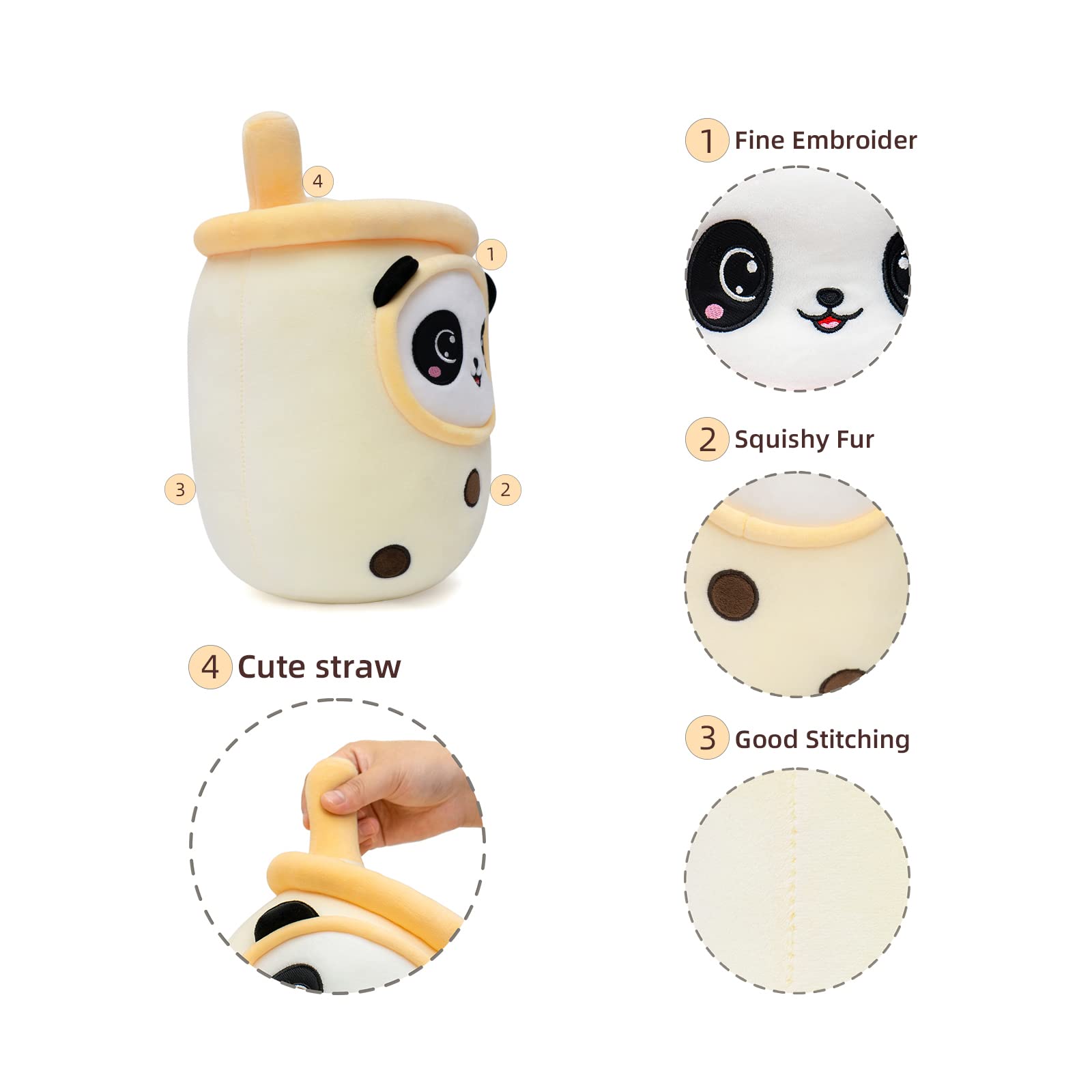 Foto 4 pulgar | Peluche Niuniudaddy Boba Panda Face Bubble Tea 35 Cm para Niños - Venta Internacional