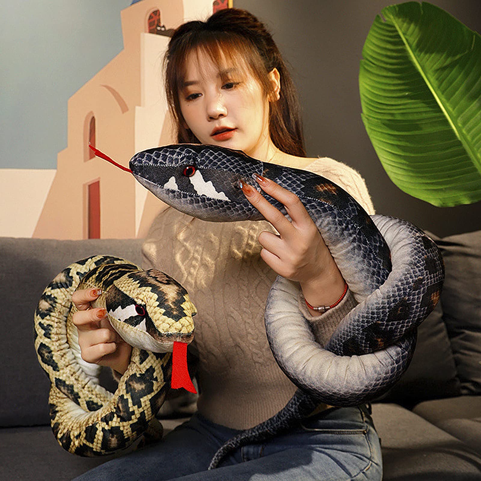 Foto 6 pulgar | Clobeau De Peluche Con Forma De Serpiente Realista De 200 Cm De Largo Para Niños - Venta Internacional.