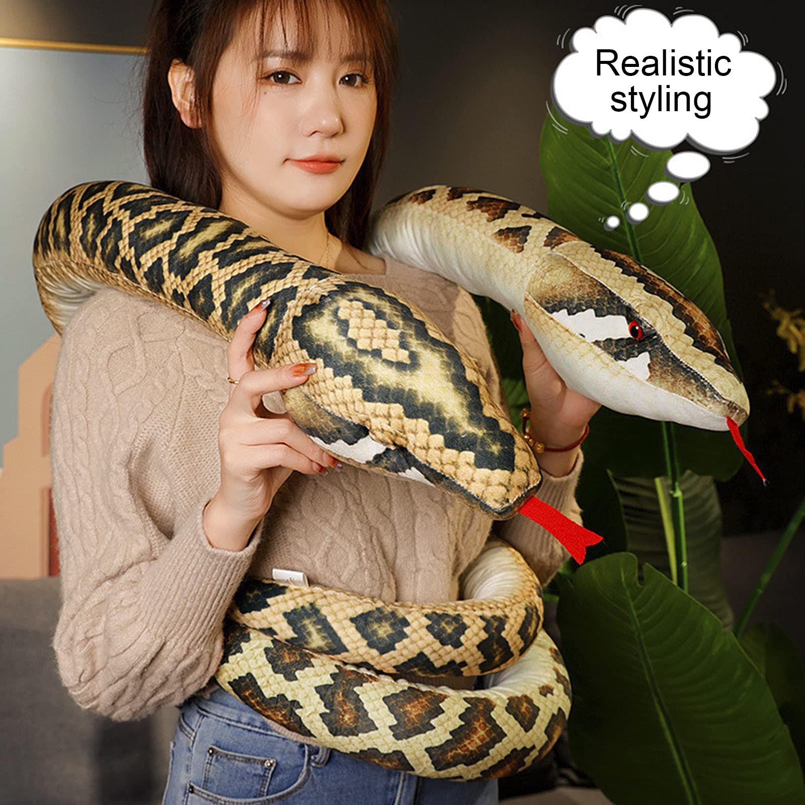 Foto 7 pulgar | Clobeau De Peluche Con Forma De Serpiente Realista, 200 Cm De Largo - Venta Internacional.
