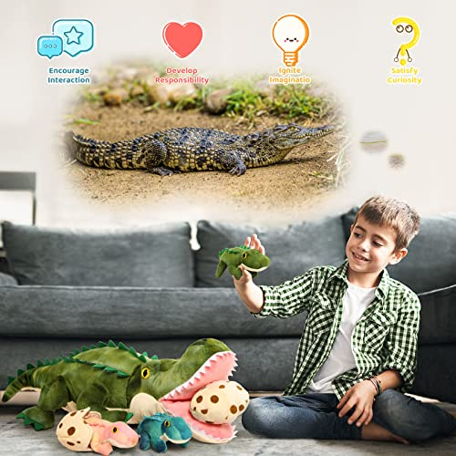 Foto 4 pulgar | Peluche de Cocodrilo  Morismos de 90 cm con 3 crías de Cocodrilo - Venta Internacional