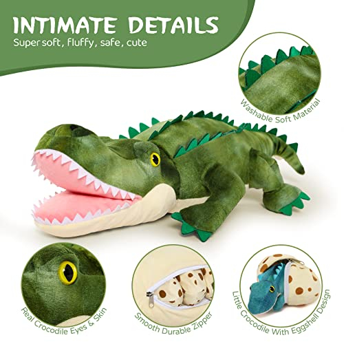 Foto 5 pulgar | Peluche de Cocodrilo  Morismos de 90 cm con 3 crías de Cocodrilo - Venta Internacional