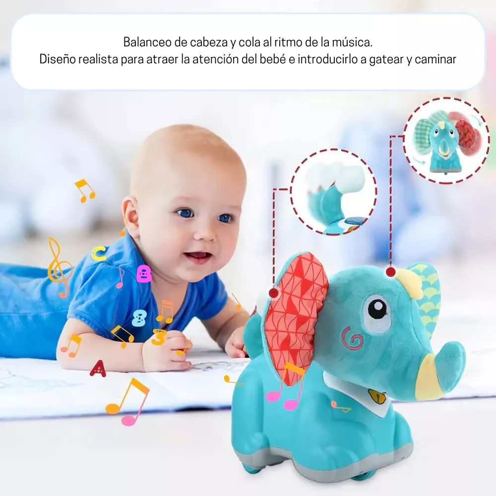 Foto 5 pulgar | Juguete De Estimulación Para Bebé Aeiou Elefante De Peluche