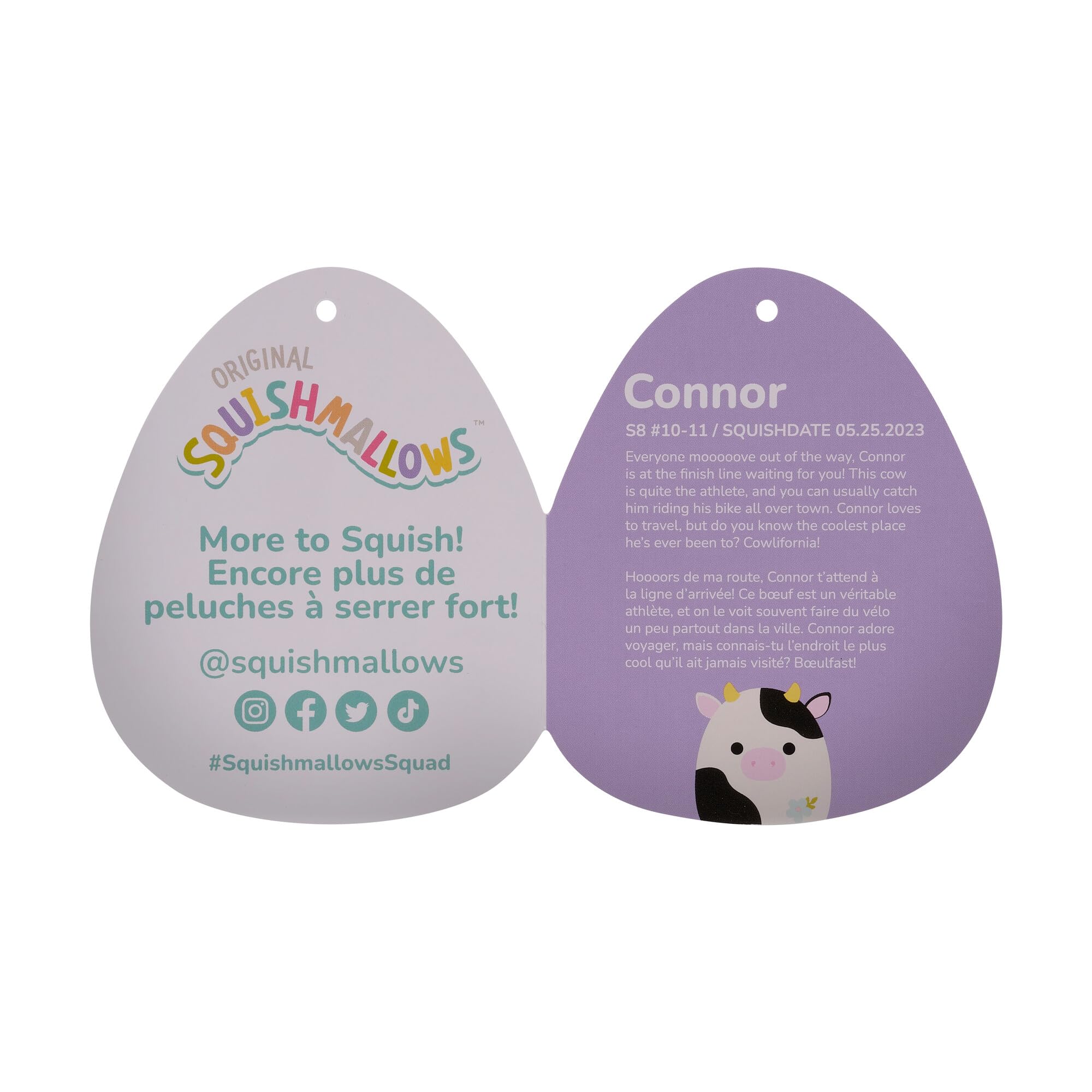 Foto 4 pulgar | Push Squishmallows Original Connor Cow- Venta Internacional