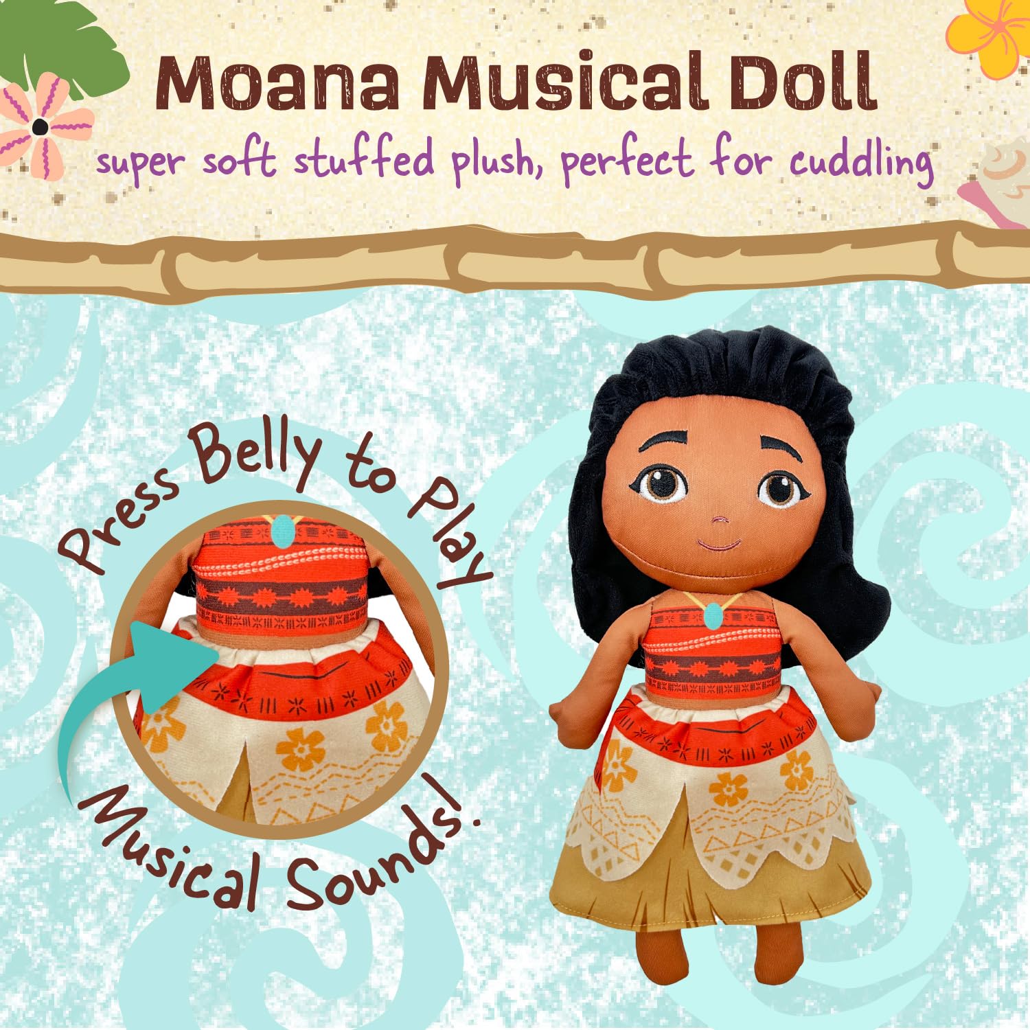 Foto 3 pulgar | Muñeco de Peluche Kids Preferred Disney Moana con Sonidos Musicales- Venta Internacional
